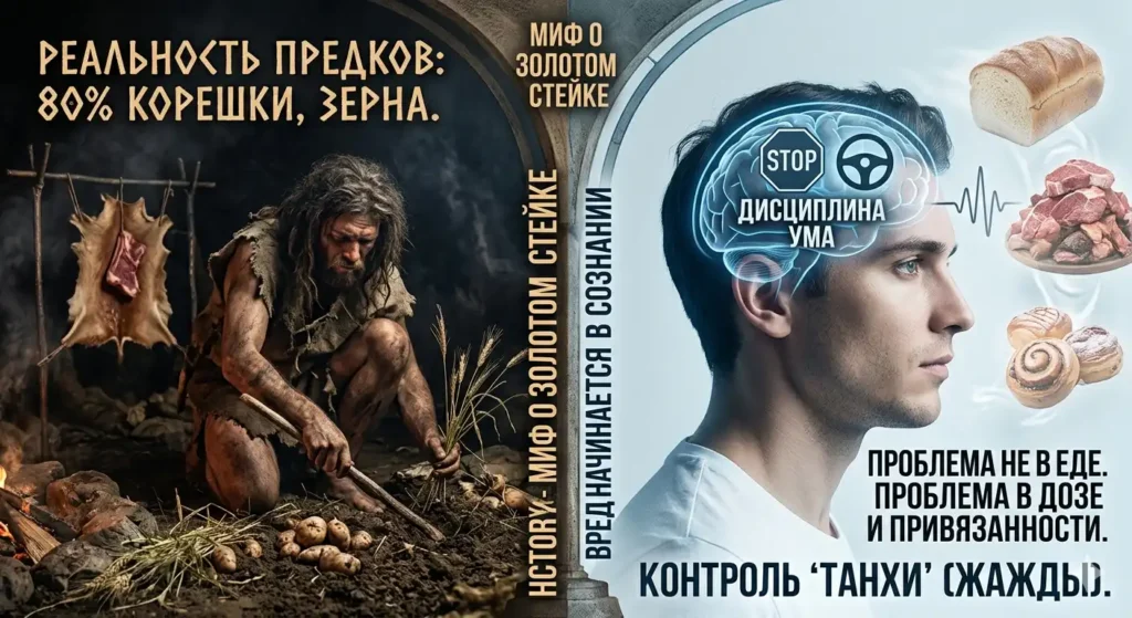 Миф о золотом стейке: почему диеты предков — это маркетинг, а не антропология