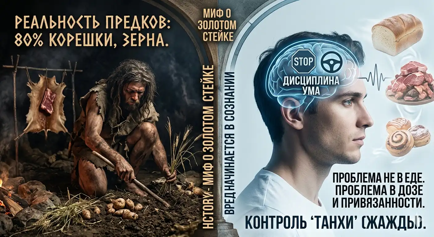 Миф о золотом стейке: почему диеты предков — это маркетинг, а не антропология